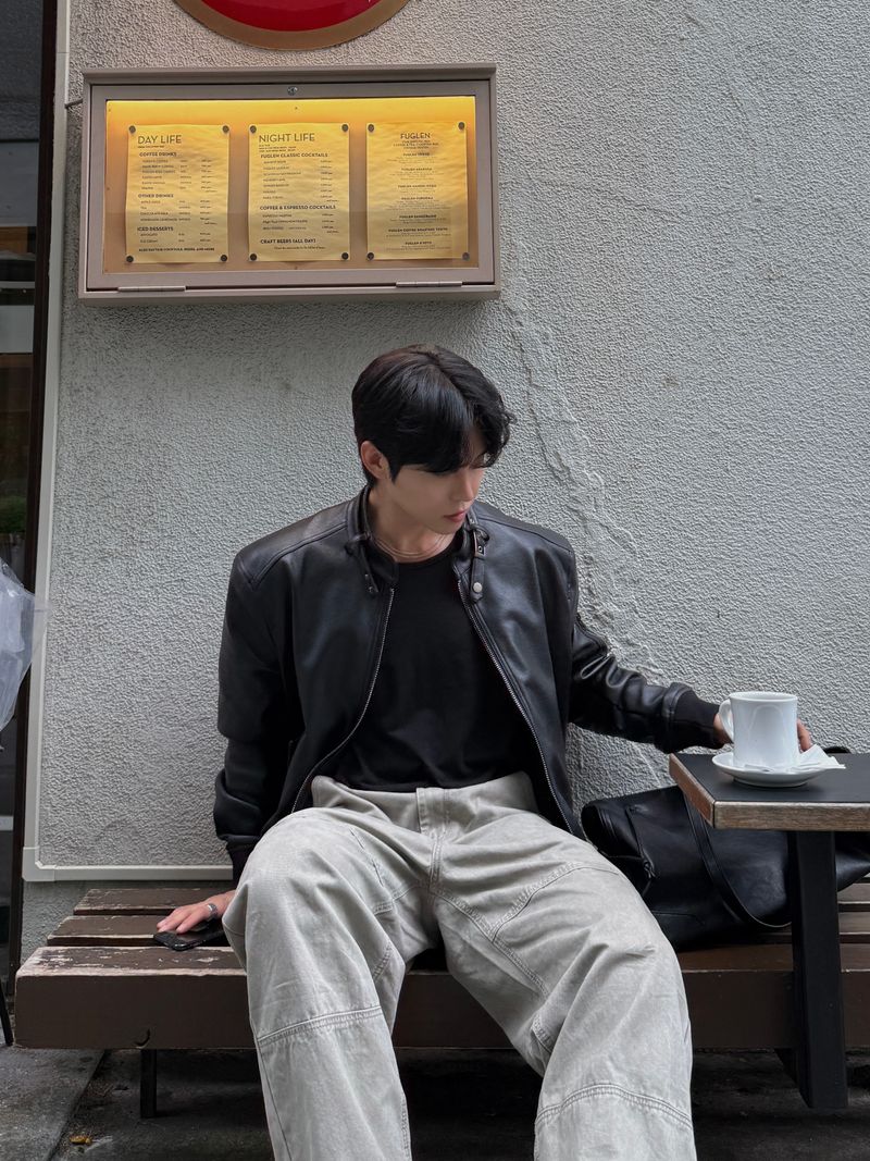 Belt leather ma-1 jacket