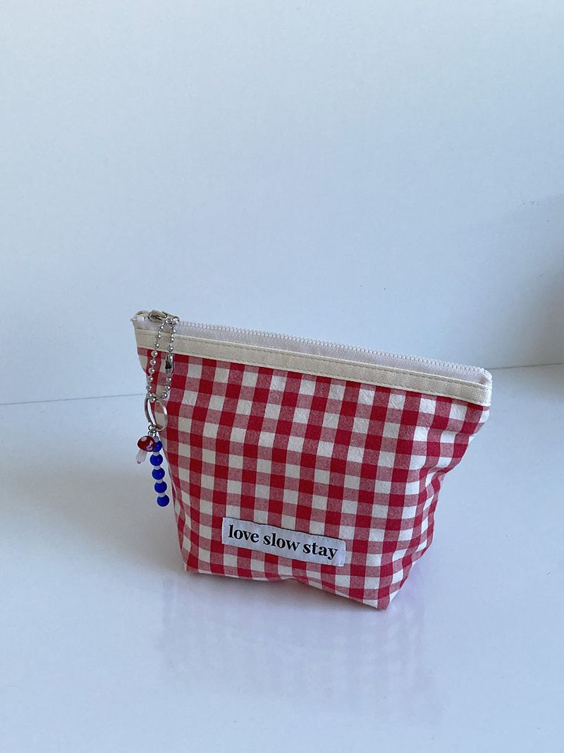 lss basic pouch (L size) _ red check