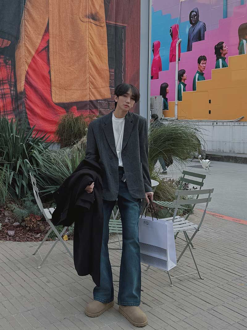 ASCLO Classical Herringbone Wool Jacket (3color)
