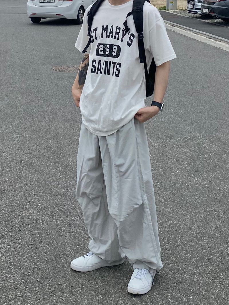 Rebel Silver String Nylon Balloon Pants 2C