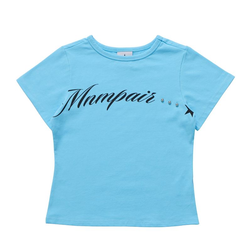 Lettering Crop Tee Sky Blue