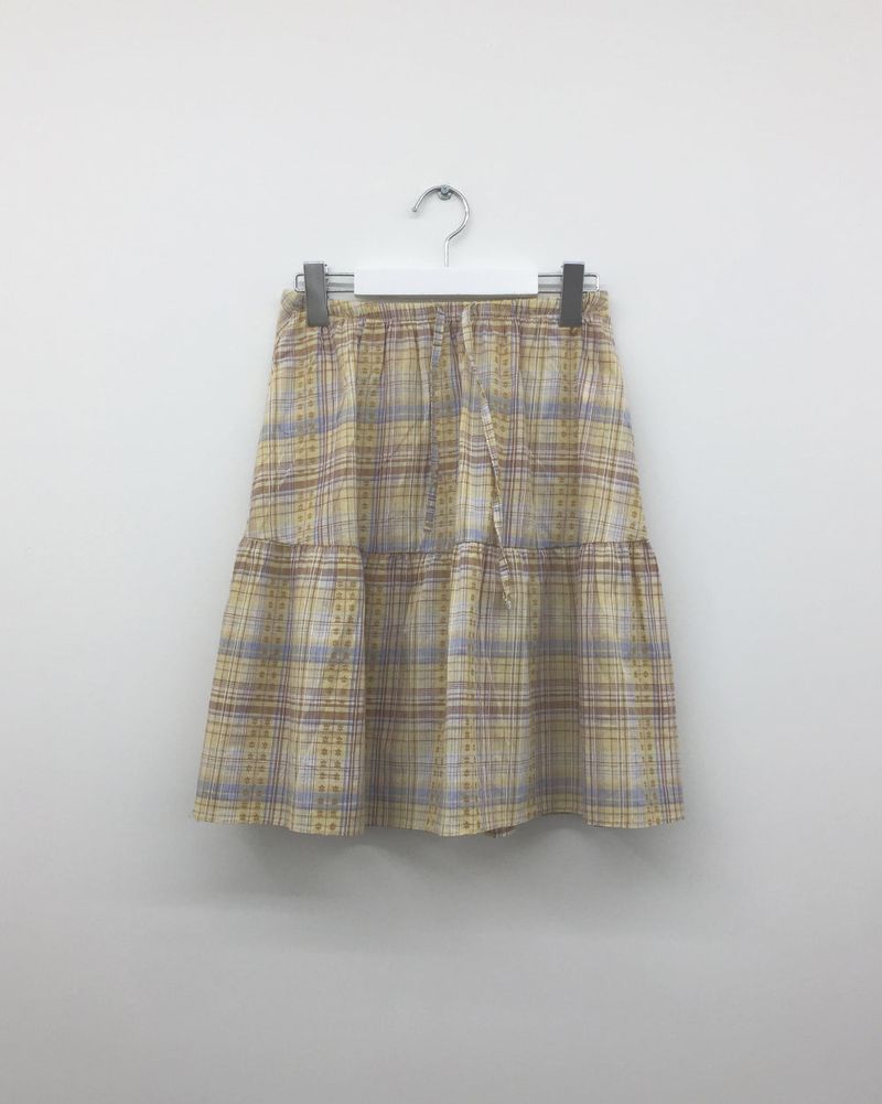 Kindergarten check skirt (2color)