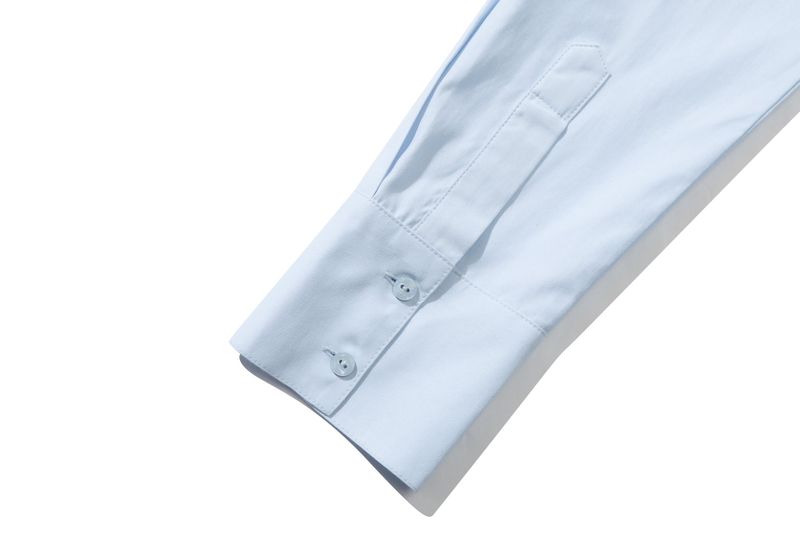 SHOULDER OPEN RIBBON SHIRT_SKY BLUE