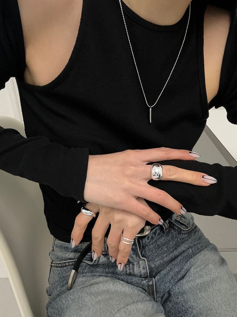 [925silver] Heavy wave ring