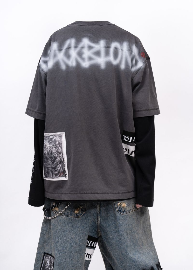 BBD Chaos Patch Pigment T-Shirt (Charcoal)
