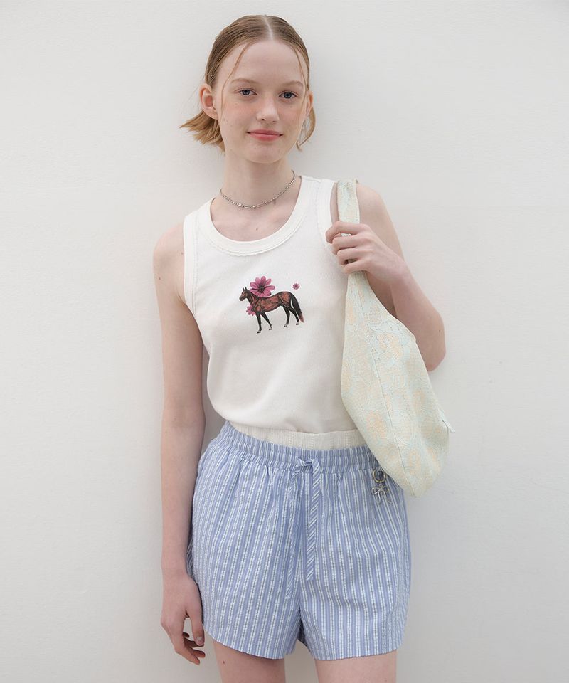 Striped Layered Boxer Shorts - Sky blue