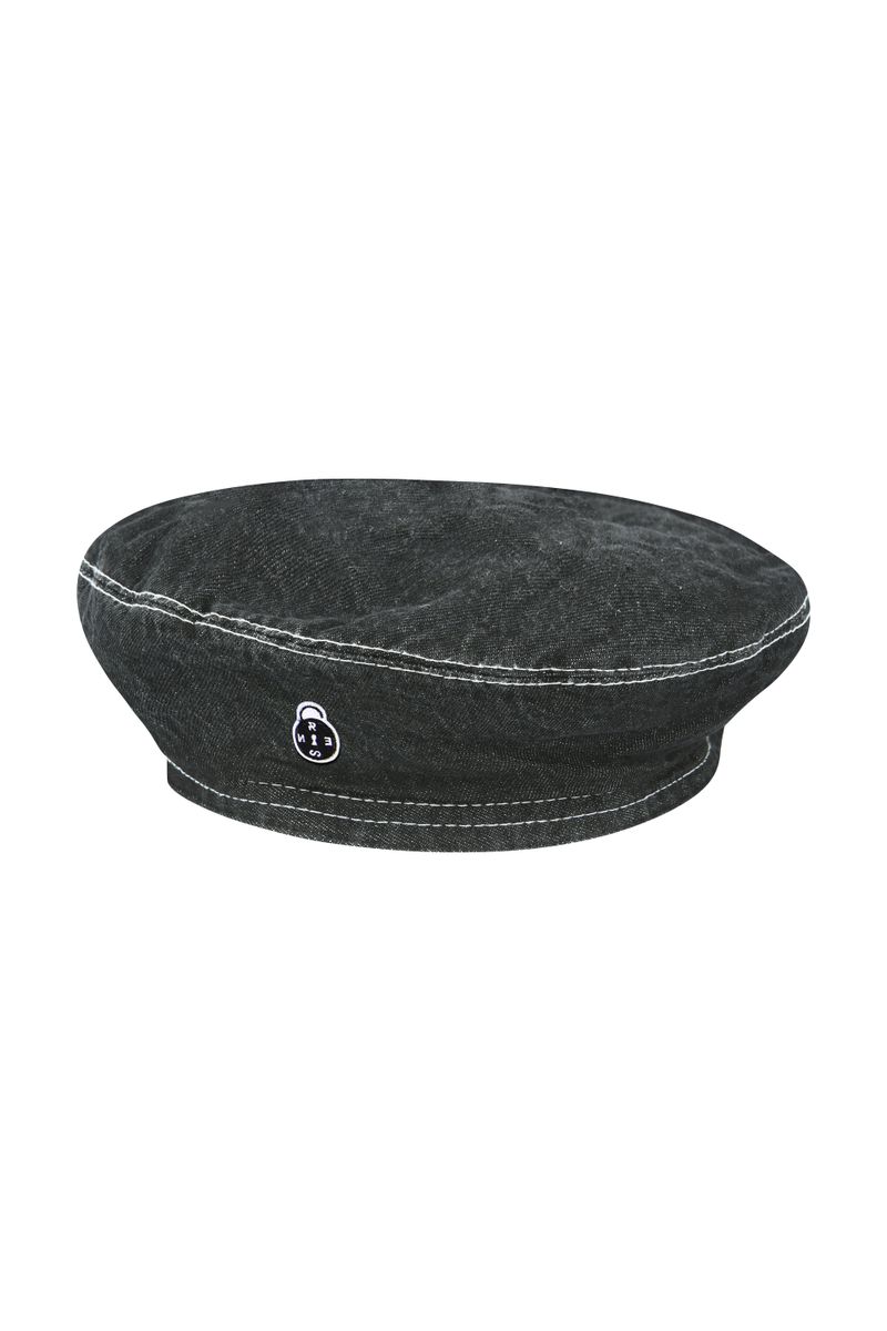 Black Blue Buckle Beret