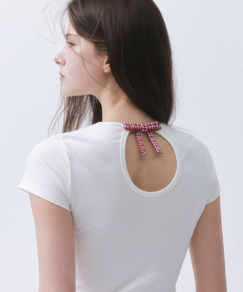 OPEN BACK RIBBON T-SHIRT_TT6S207IV