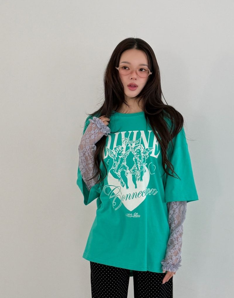 ANGEL Lace Layered T-shirt