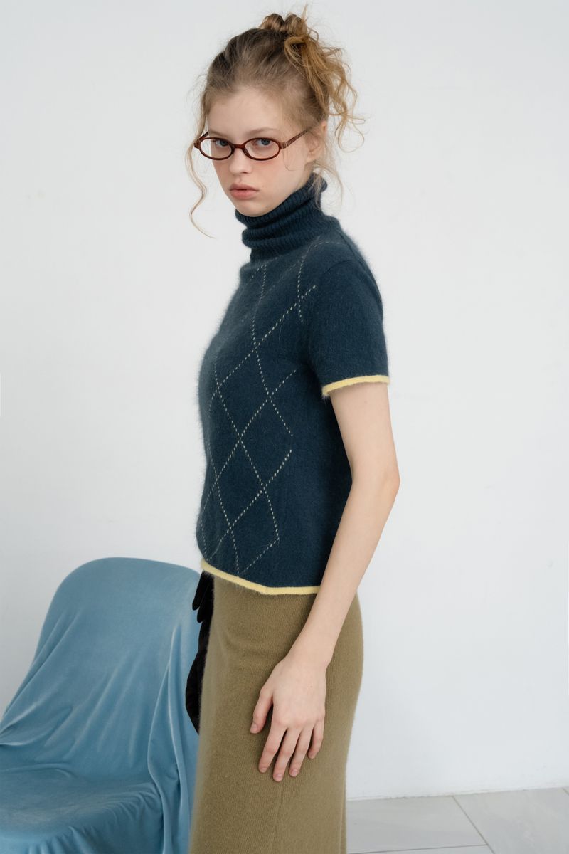 Raccoon knit skirt_olive