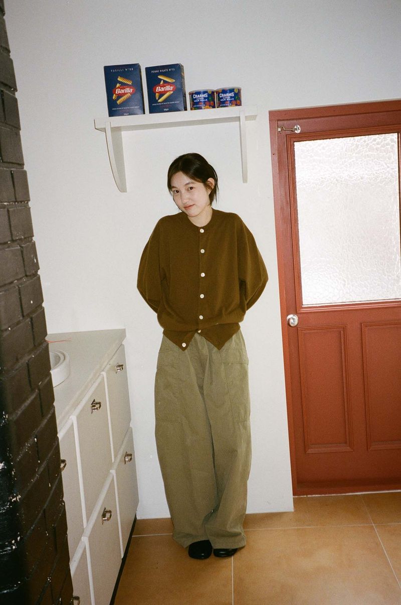 Cash Blend Knit Cardigan (Olive)