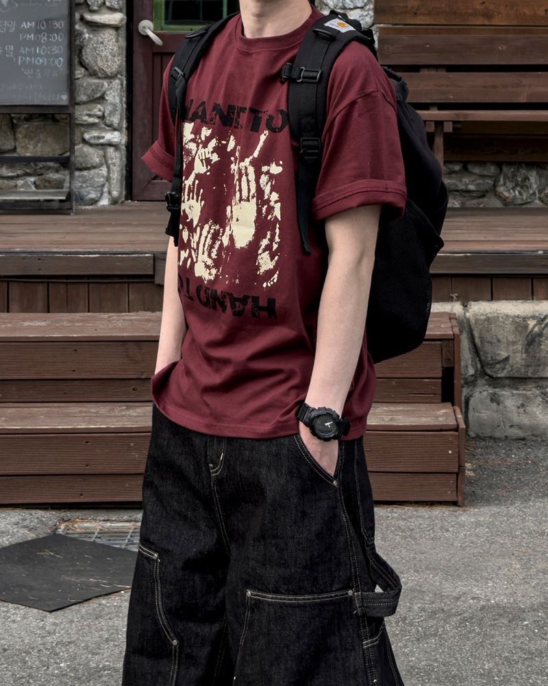 Touch Graphic Oversized Half T-Shirt