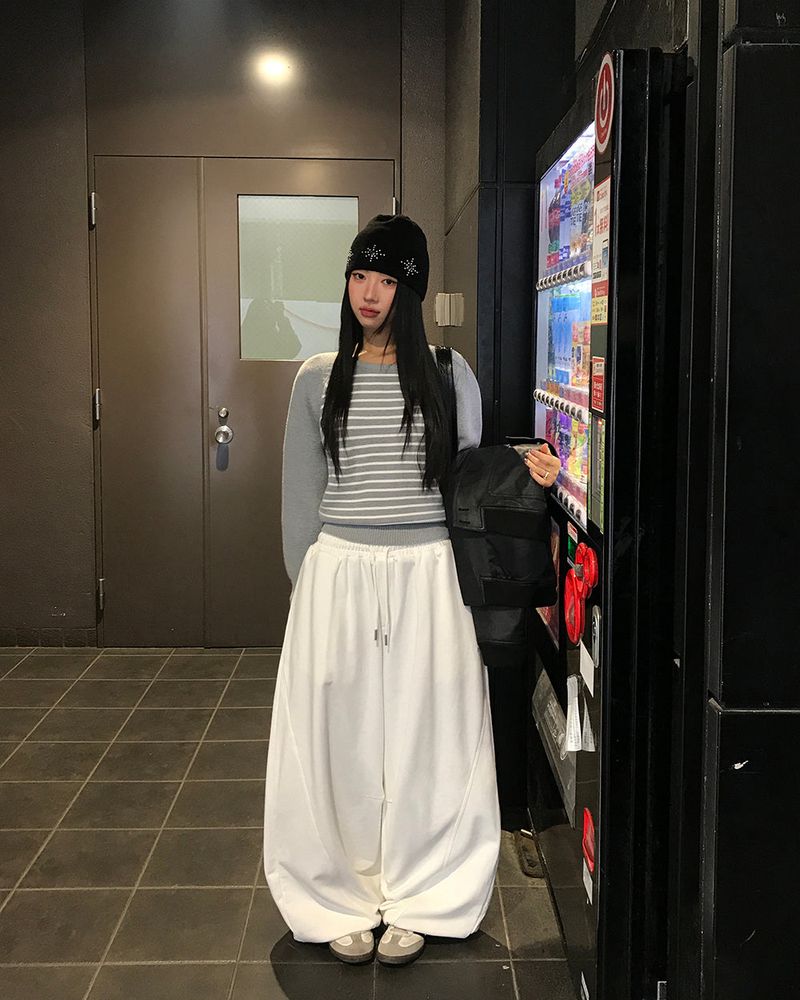 [ORIGINAL] Fib Pintuck Wide Training Two-Way Pants
