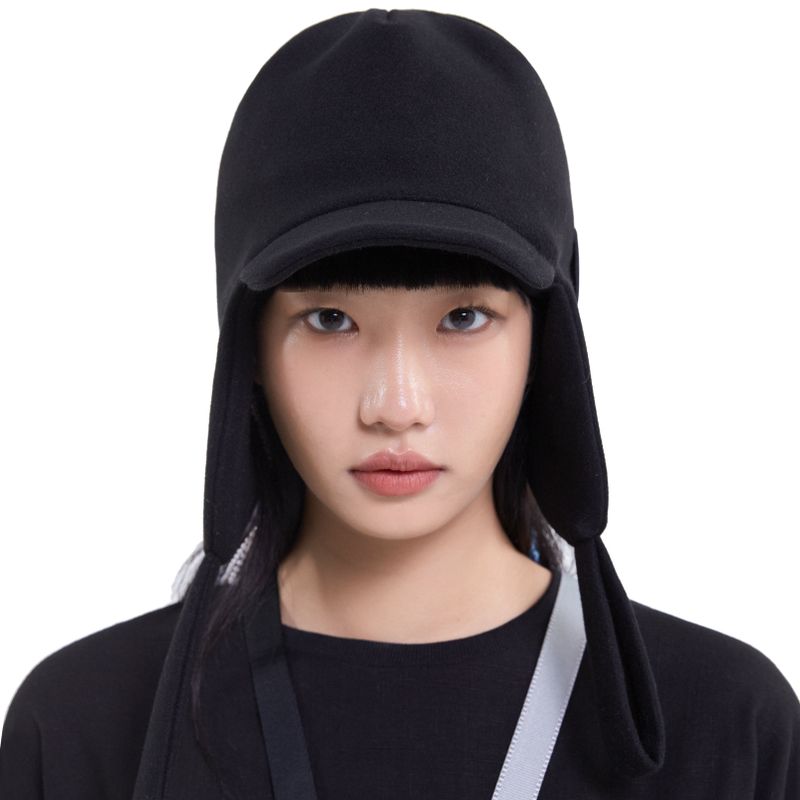 EAR FLAP CAP BLACK