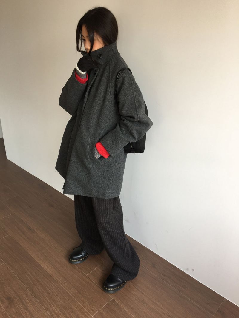 Classic High Neck Half Coat (2 Colors)