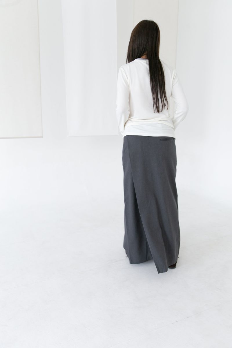 modern wrap lip-pocket skirt(2colors)