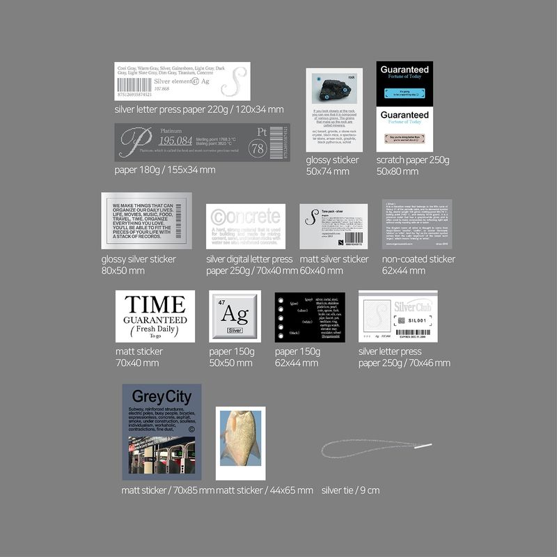 oab tone pack silver / scrap sticker set