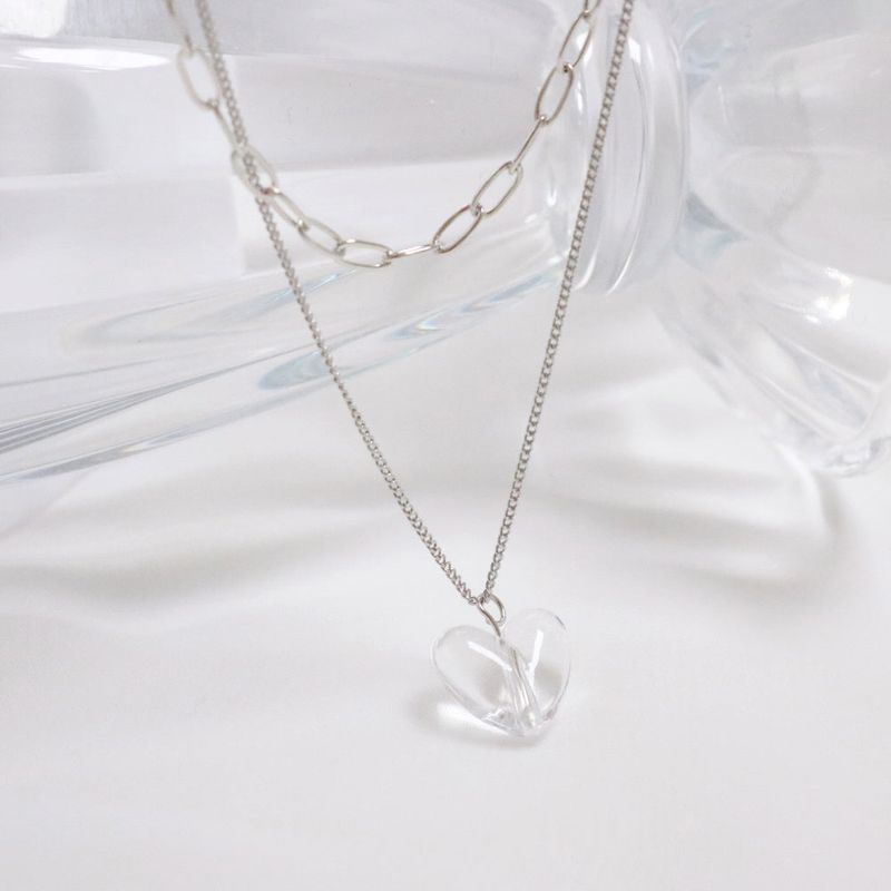 clear mood layered necklace