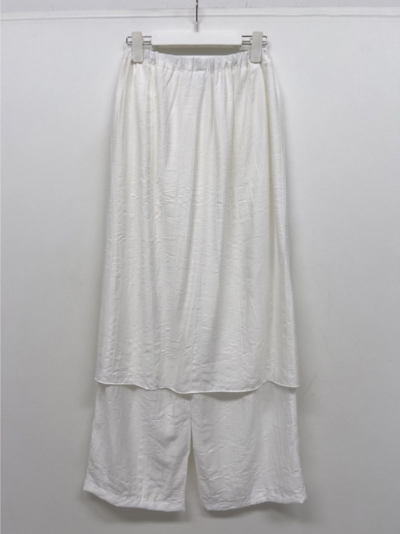 Wrinkle Wrap Layered Wide Pants