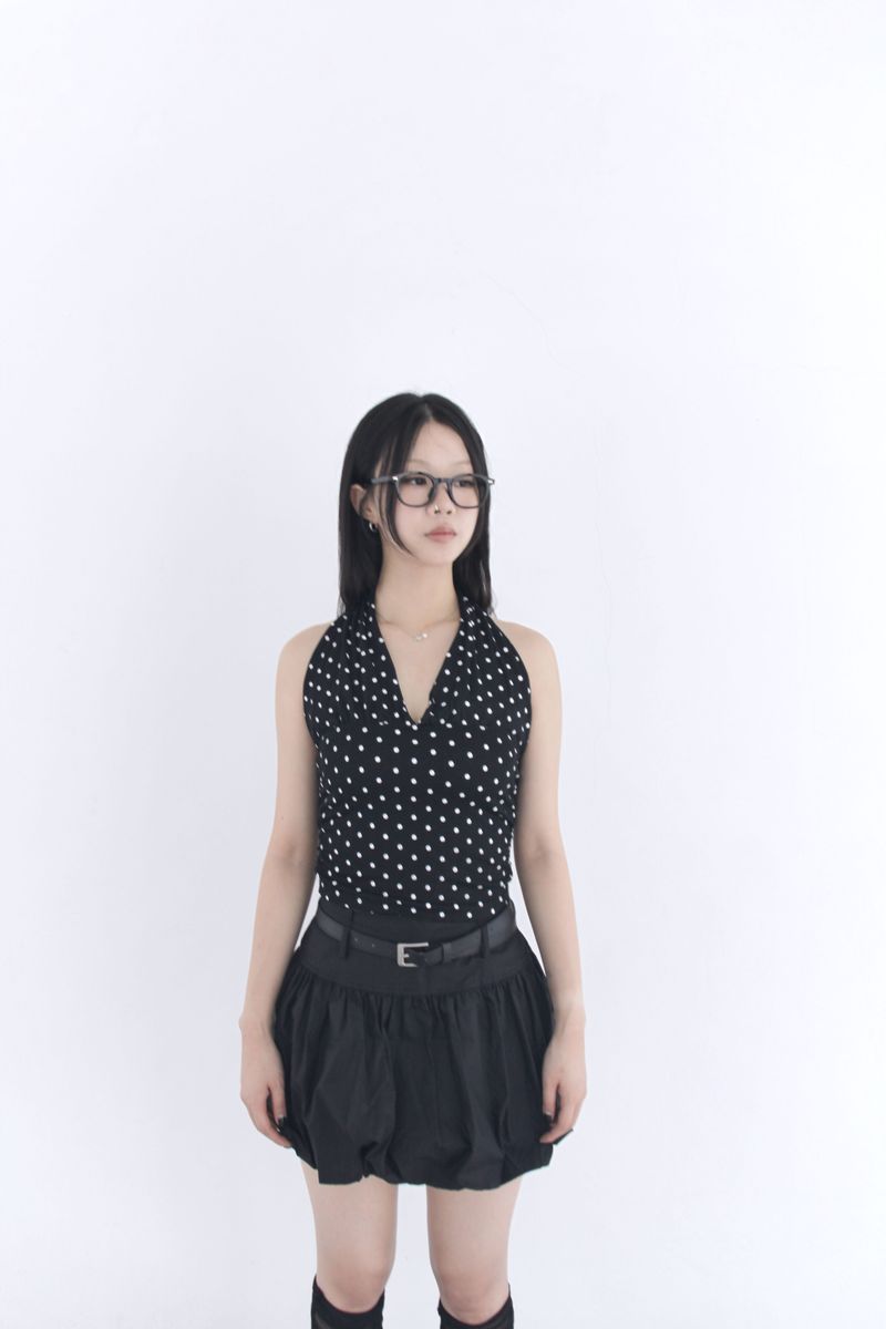 Dot halterneck sleeveless