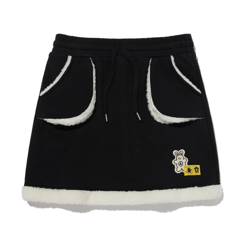 KIRSH（キルシー）の「WITTY BUNNY NOMAD FUR MINI SKIRT [BLACK]（Skirts）」