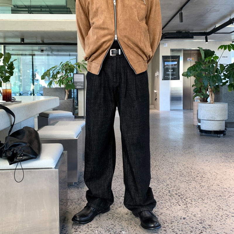 Made Pintuck Raw Paper Wide Denim