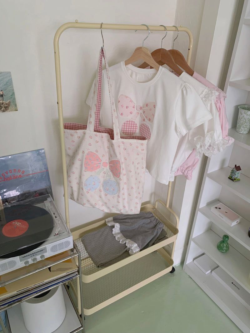 [by LILLOVE] cherrybell cotton bag (reversible)
