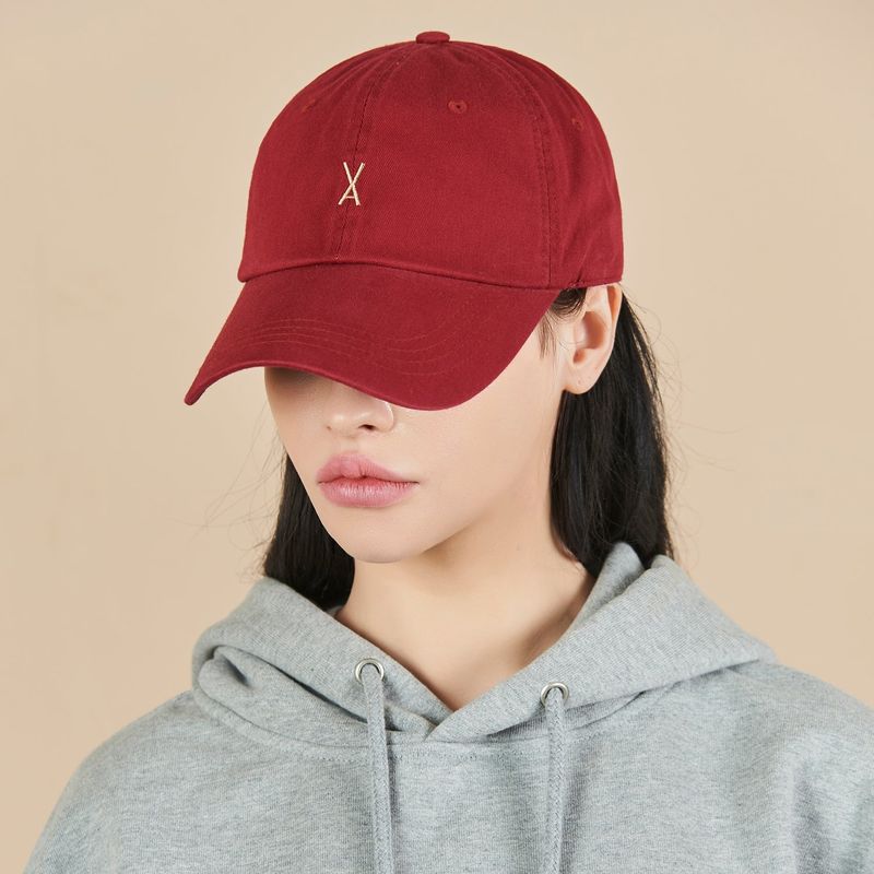 Varzar Logo Over Fit Chino Ball Cap wine