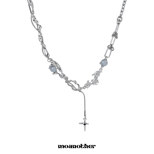  [S.Steel] Oriental Drop Rose Necklace
