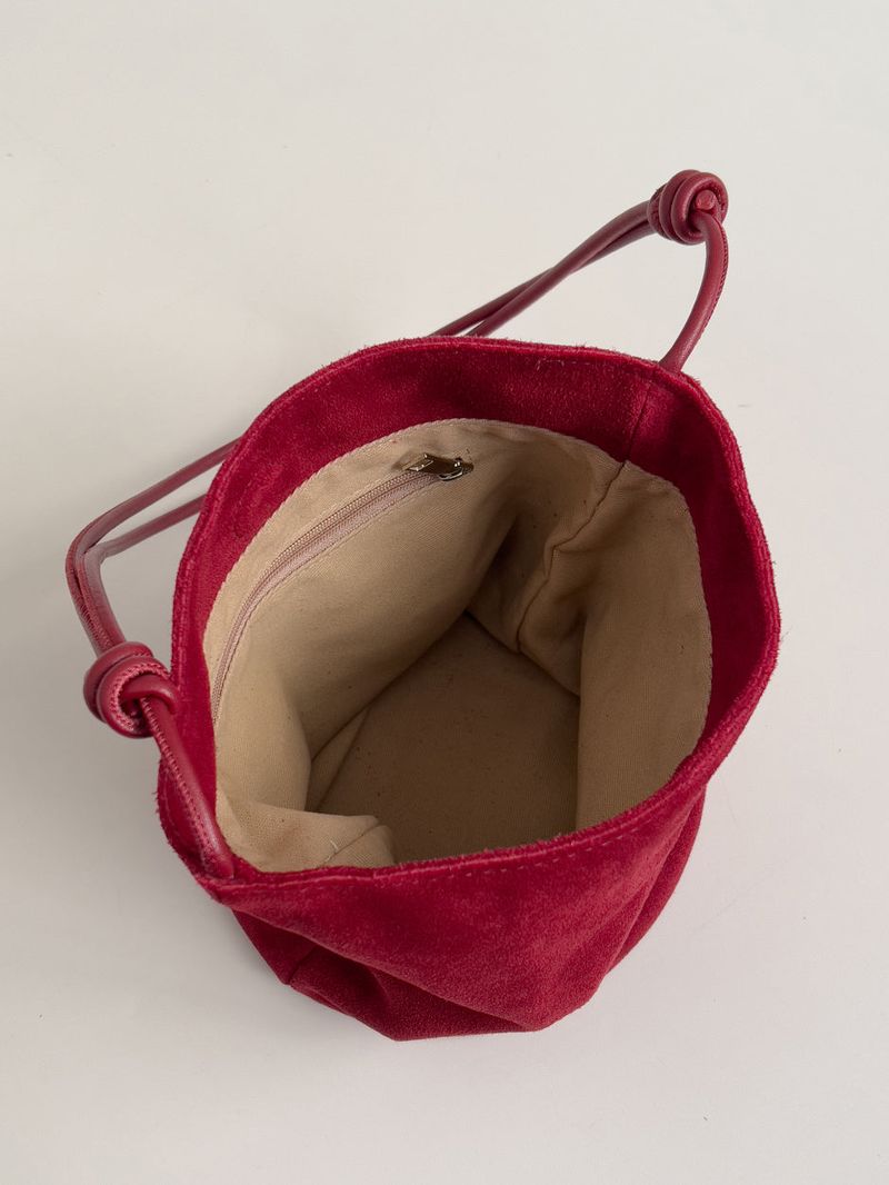 Suede Shoulder Bucket Bag