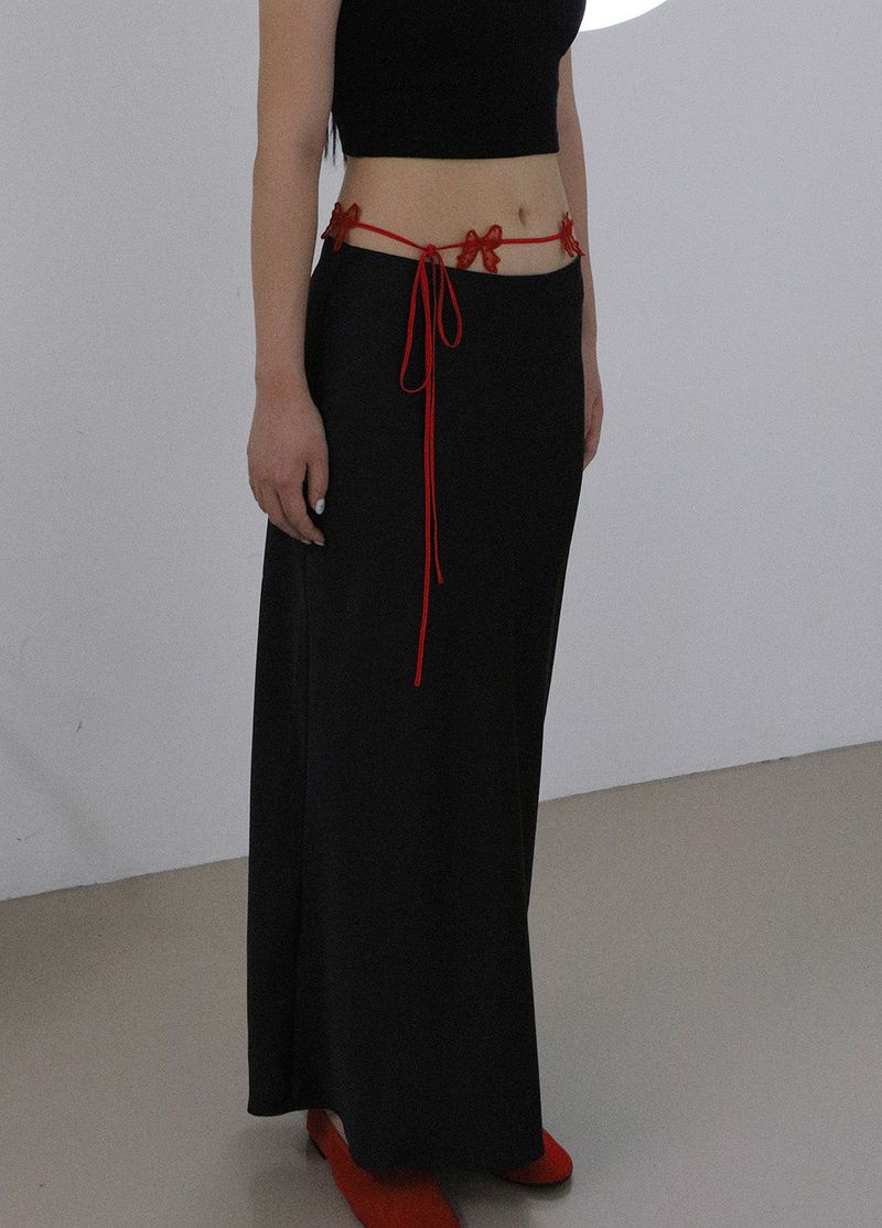 [MADE] Capsule02 Needle Work Ribbon Belt Strap _ Red