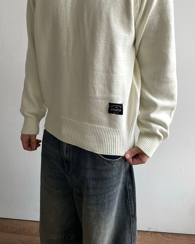 Number Patch Round Knit
