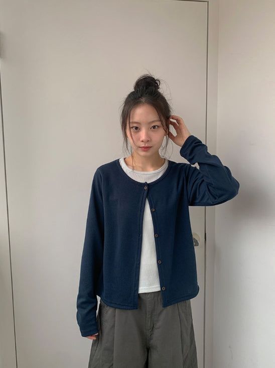 BAON（バオン）の「26SS★ [BAONHAUS]ペルキーレイヤードリブカーディガン（トップス）」