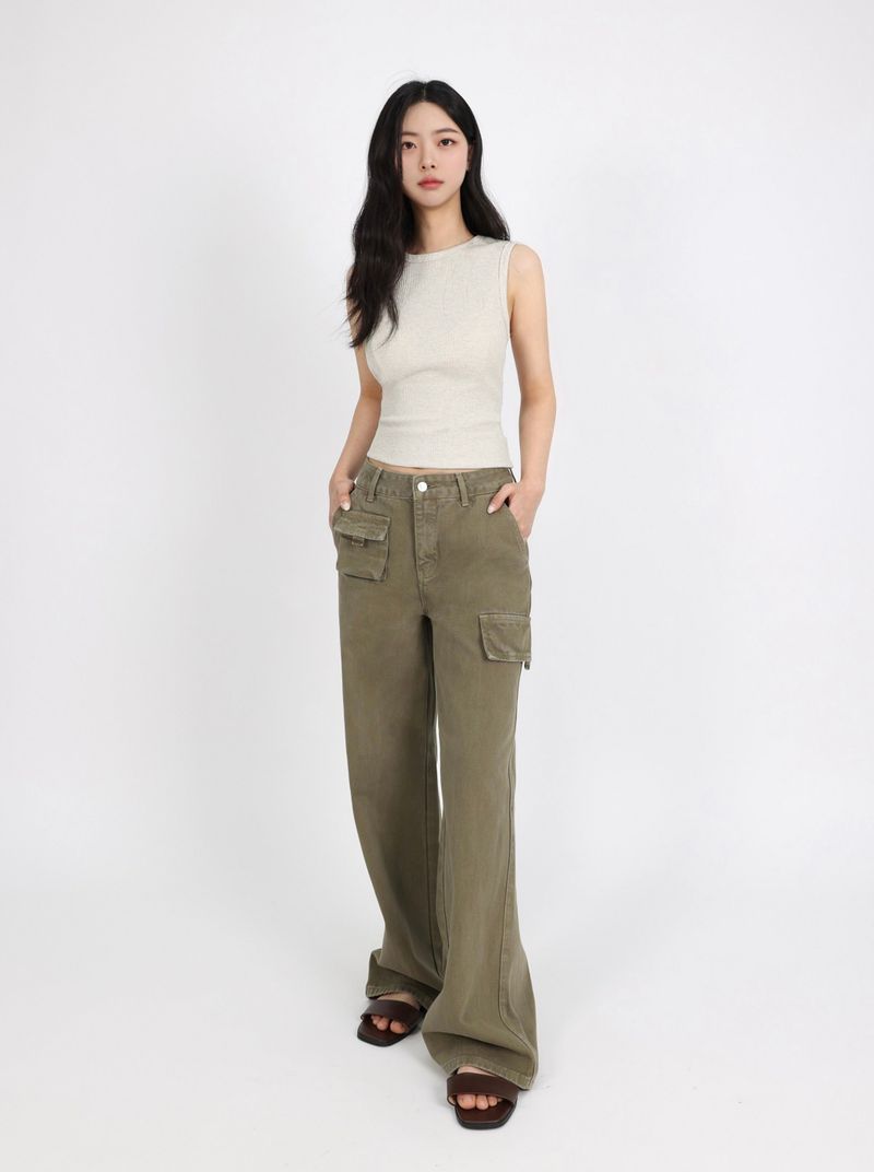 [3RD REORDER] SOFT OLIVE DYING FRONT POCKET DENIM code 26221