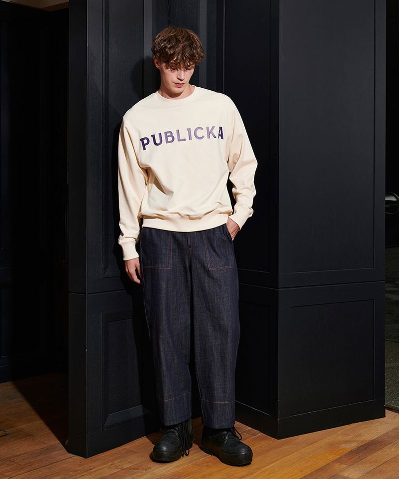 [UNISEX]PUBLICKA LOGO SWEATSHIRT_IVORY