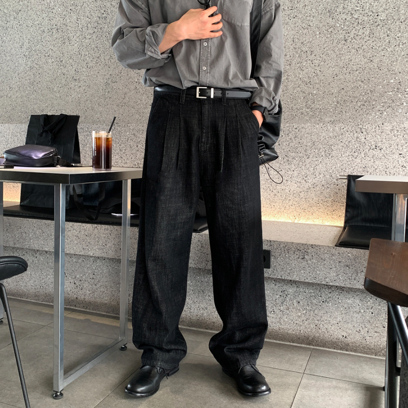 LOOKPLE（ルックプル）の「 Made Pintuck Raw Paper Wide Denim（Pants）」
