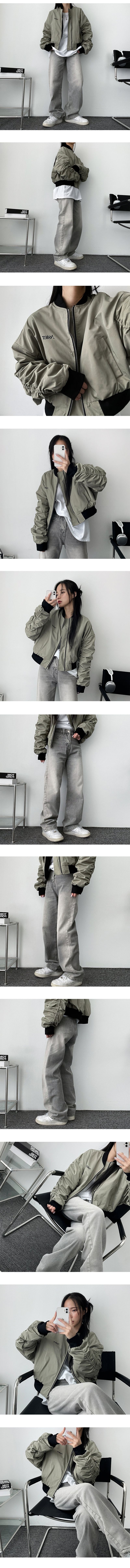 Easy Shirring Crop Reviveable Double-Sided Jumper