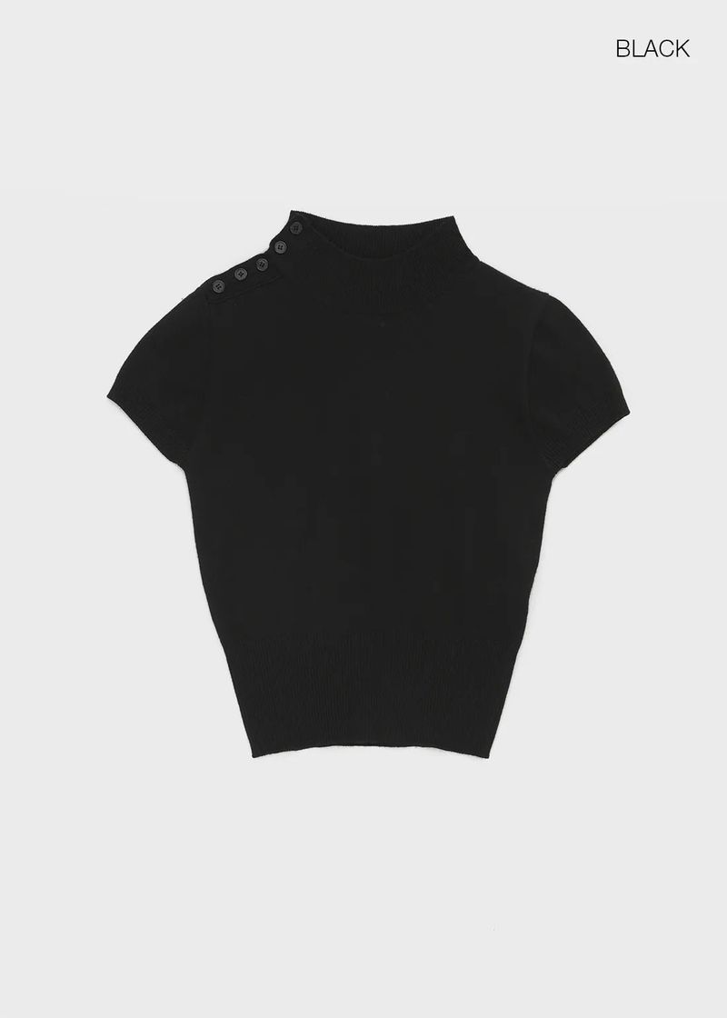 [MADE] Chav Button Short Sleeve Knit