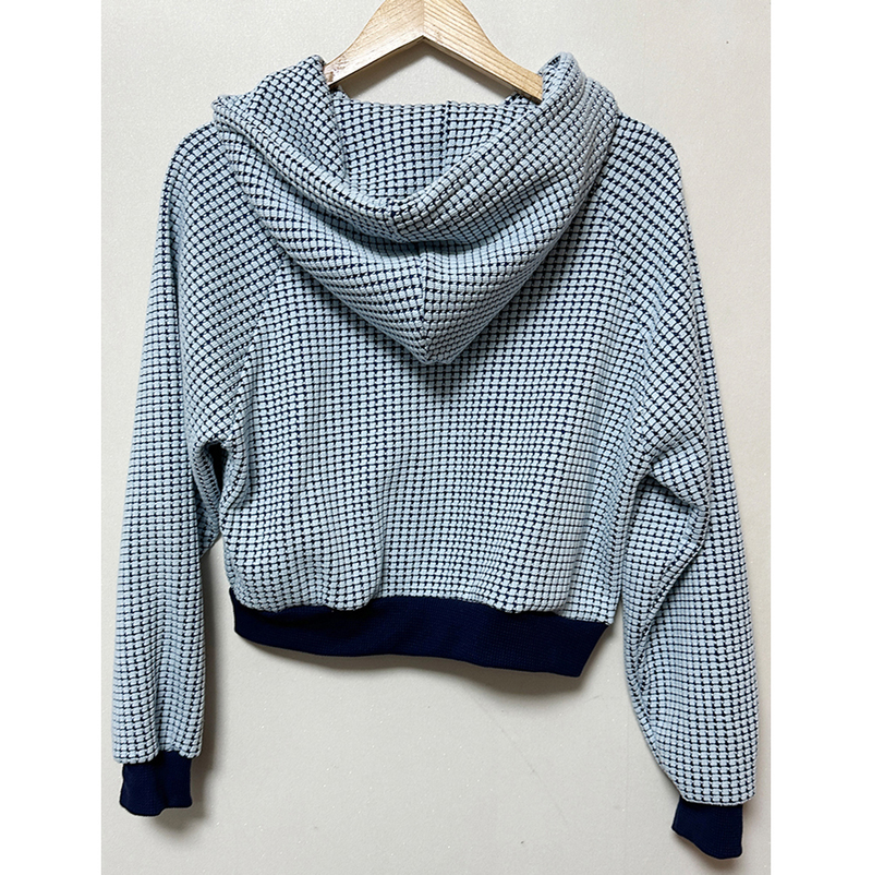WAFFLE PATTERN HOOD ZIP-UP / 2-WAY🧇 - 2 COLORS