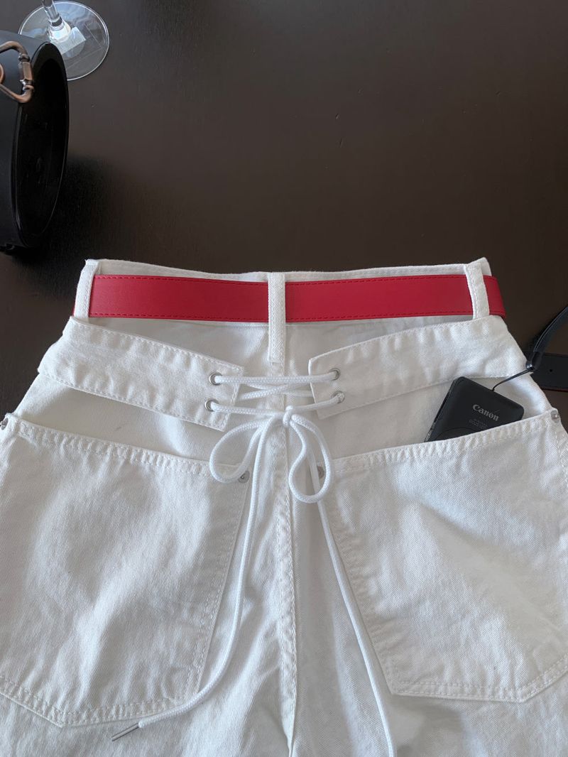 Mild Back Lace-Up Corset Balloon Wide Pants