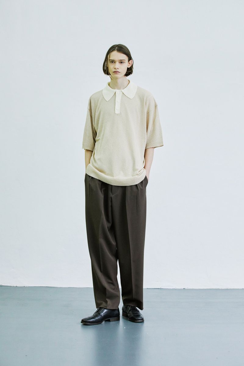 BOUCLE SUNDAISY COLLAR HALF KNIT BEIGE