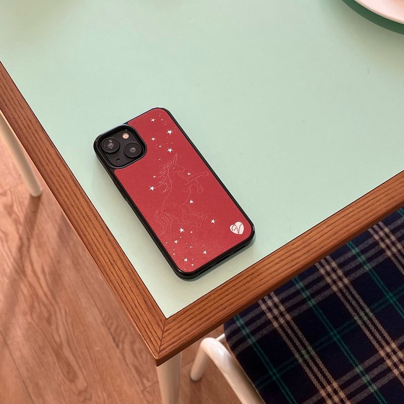 [MADE][Mirror Bumper Case] Starlit Unicorn ⋆ Red
