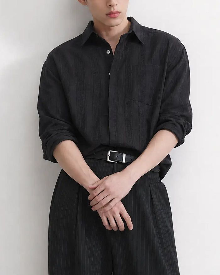 (UNISEX) Airy Lace Net Shirt