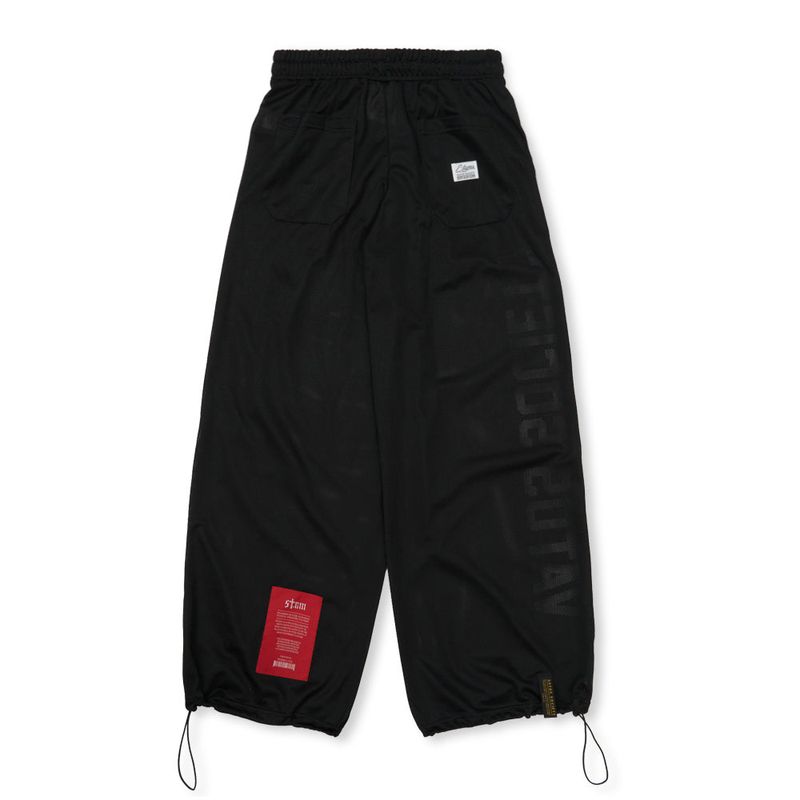 Mesh Wide Jogger Pants Black