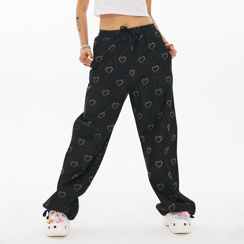 BN Heart Pattern Denim Jogger pants [2Color]