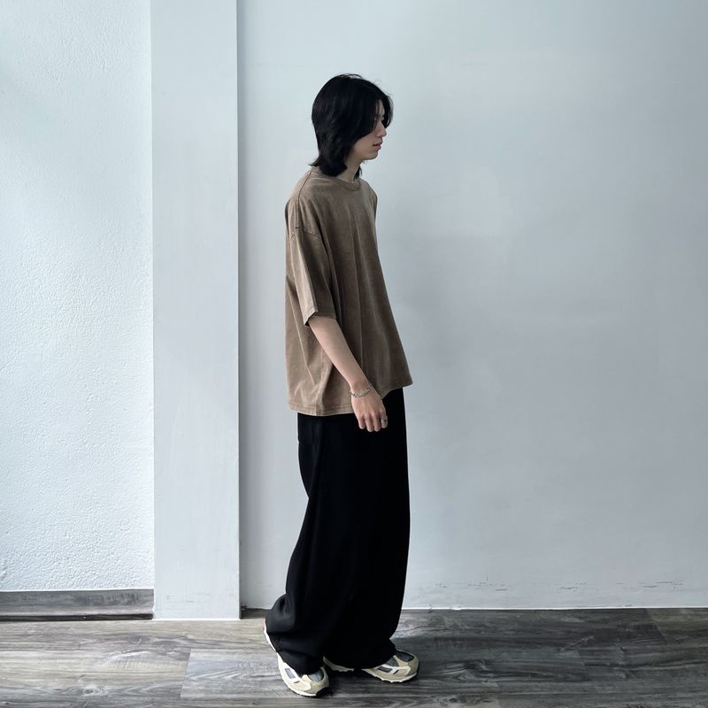 Curved Seam Wide Trousers