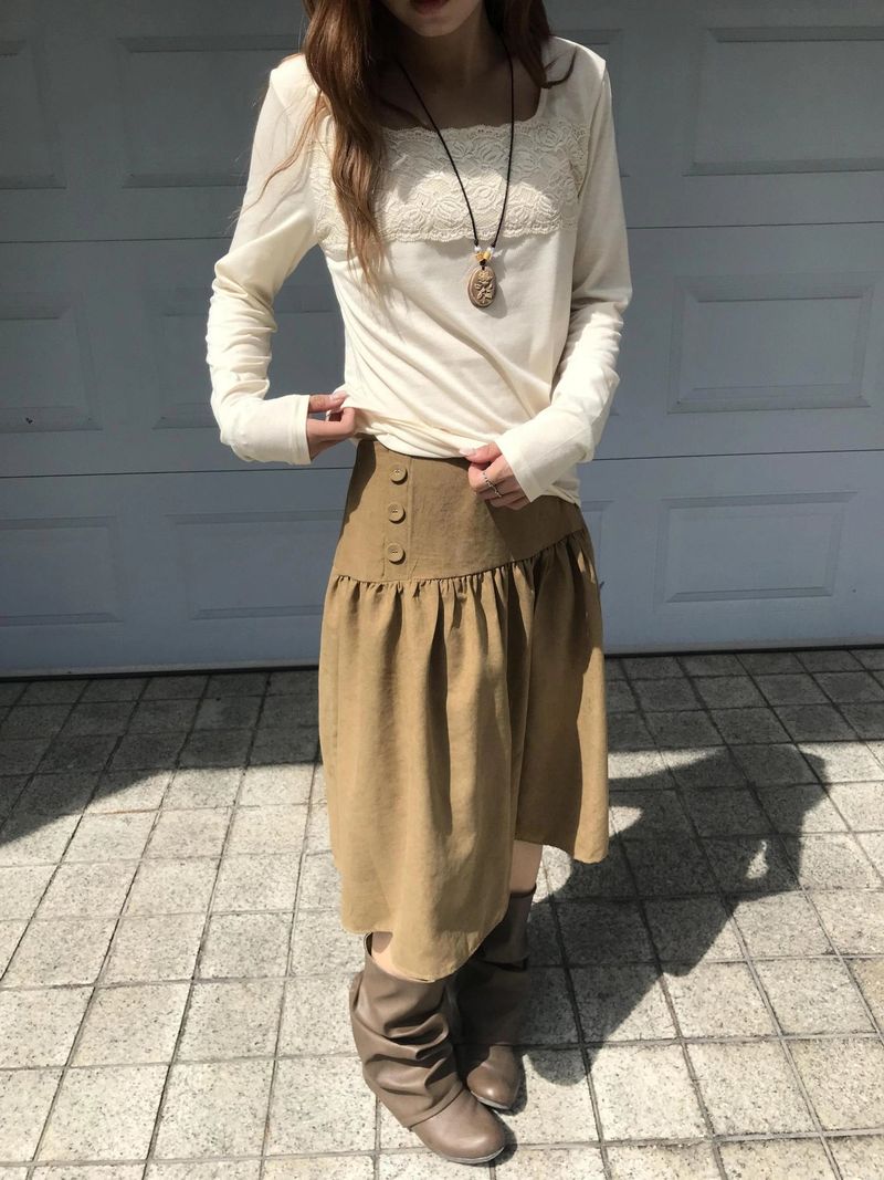 nabi button skirt