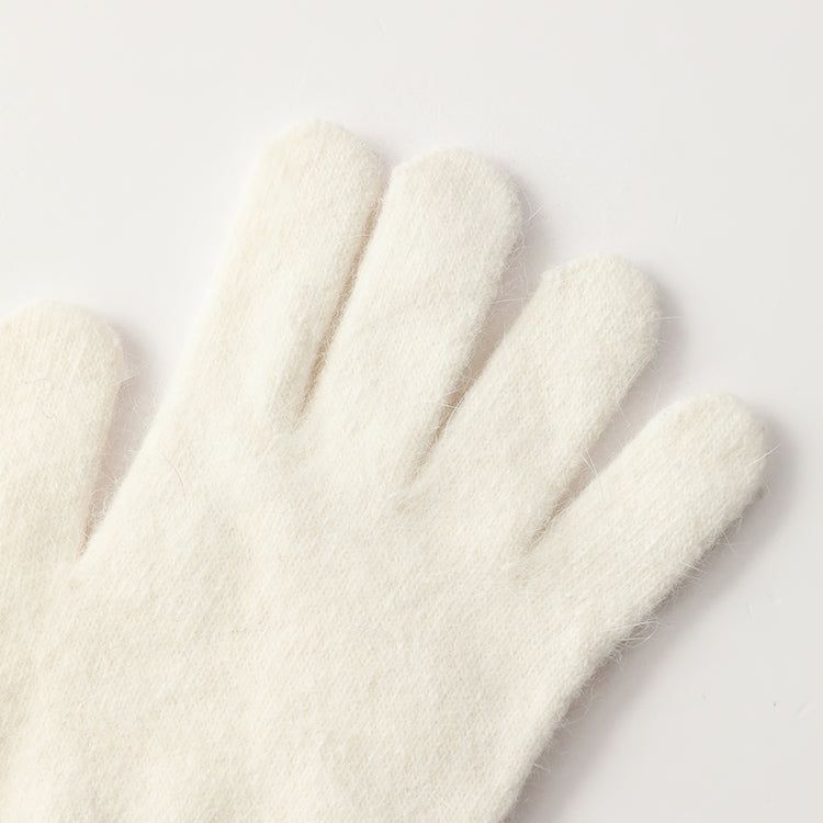 Bluesf angora wool knit gloves - Ivory