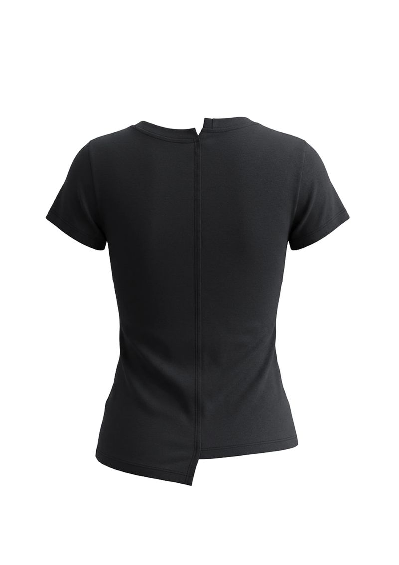 OFFSET HALF RAW TEE . BLACK