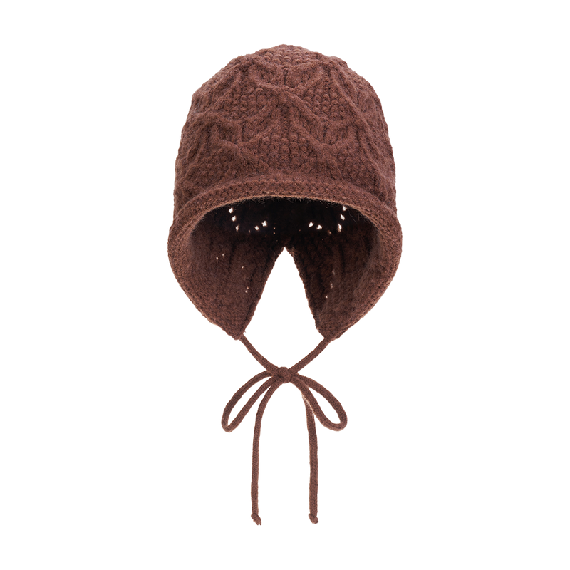 Ivy Rolling Bonnet Beanie (Brown)